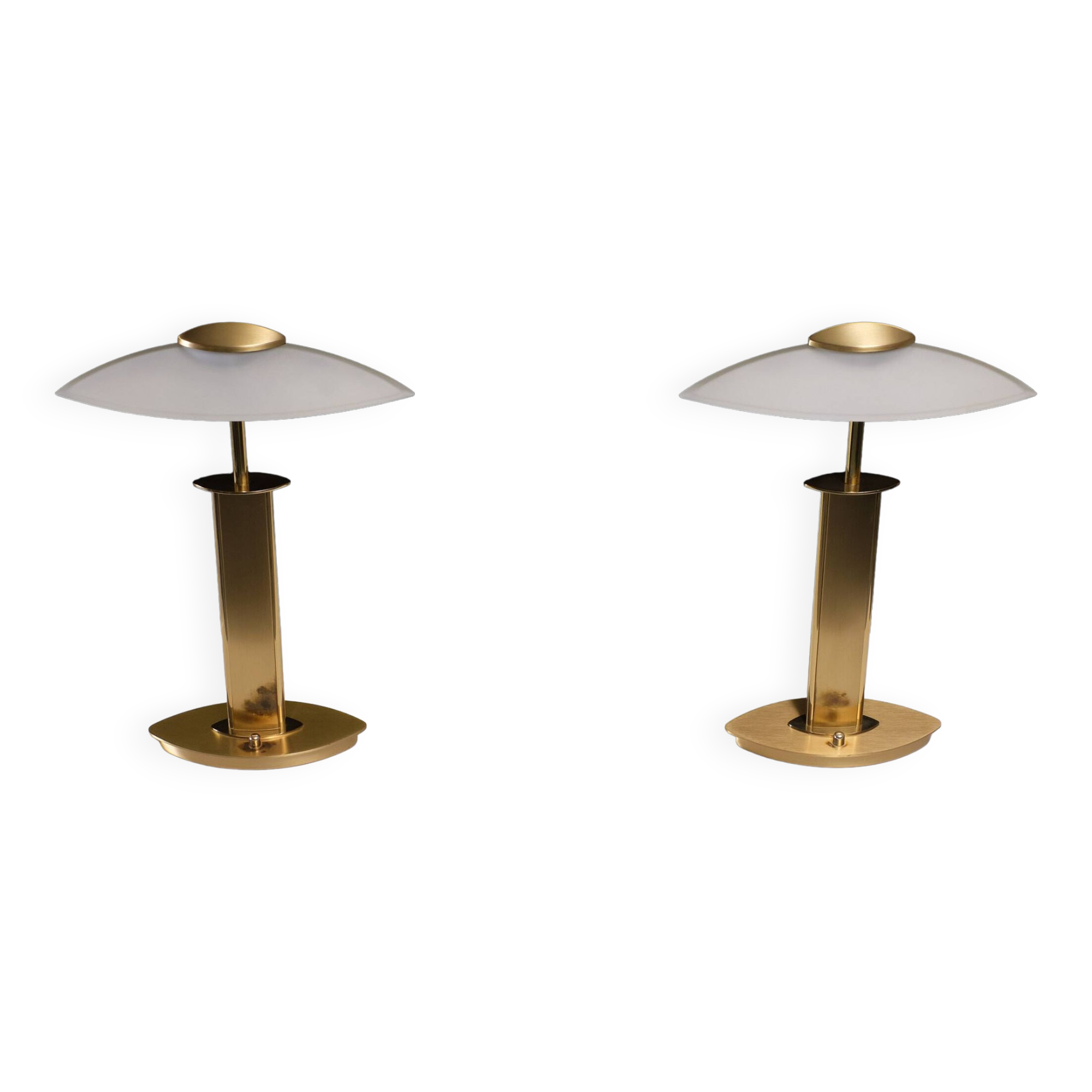 set Holtkotter Brass table lamps 1980s Germany