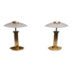 set Holtkotter Brass table lamps 1980s Germany