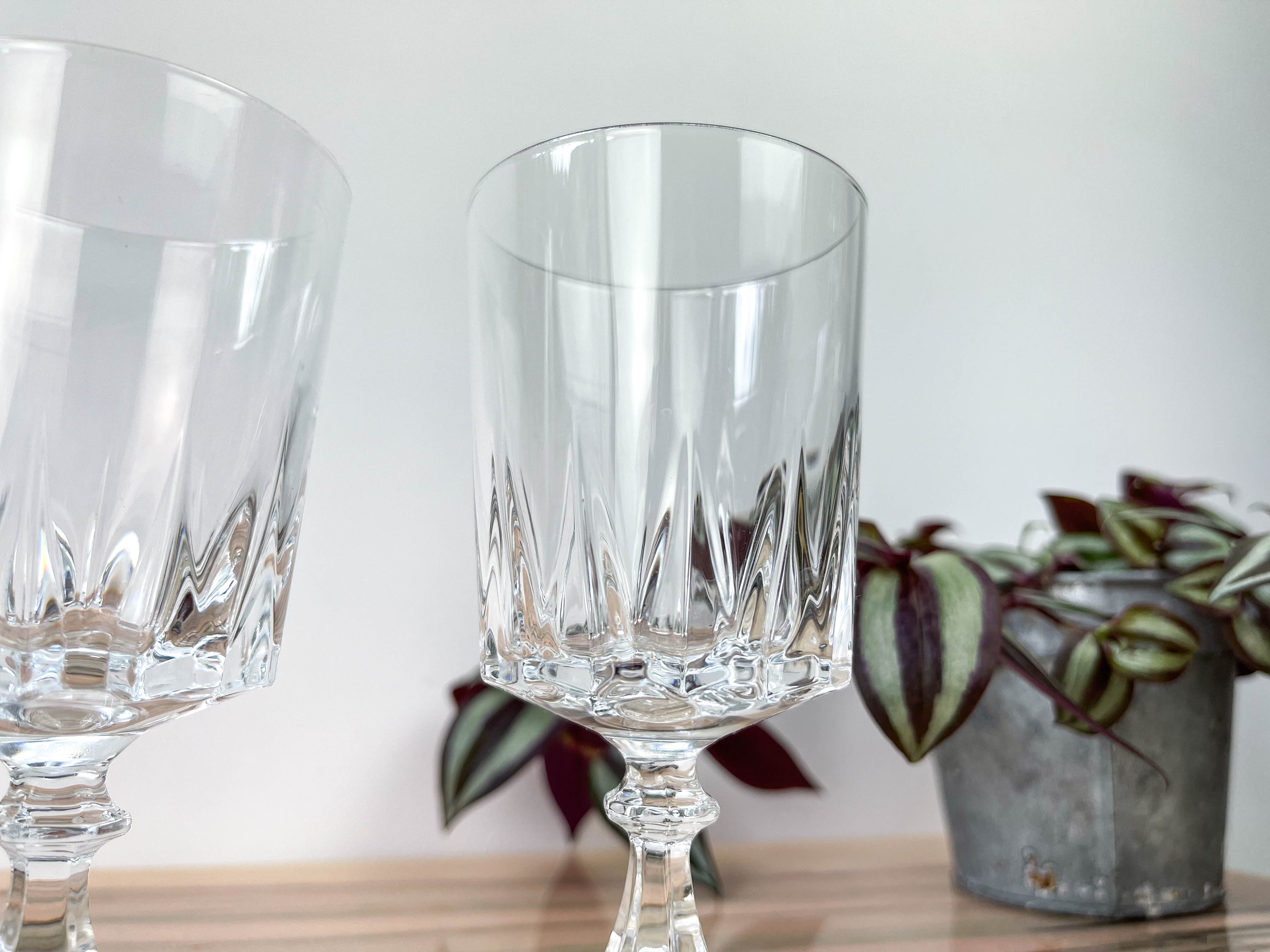 6 Arques crystal water glasses, Louvre model