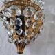 Vintage Empire Style 1950s Wall Lamp or Sconce in Gold Brass and Scream