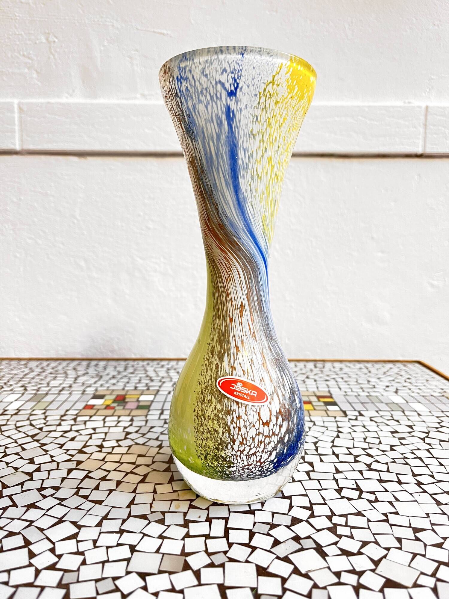 Glass vase Joska Kristall Mundgeblasen Germany 1970s.