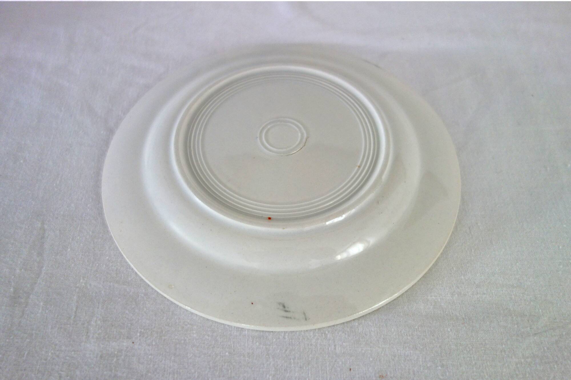 6 vintage Badonviller earthenware dessert plates