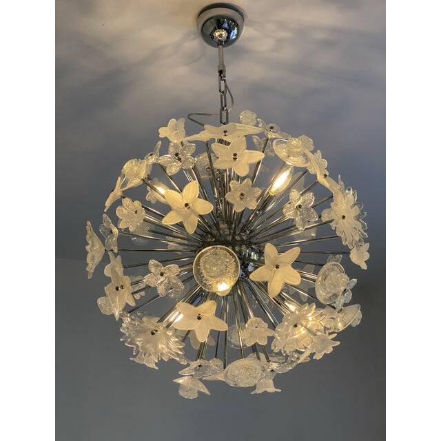 Contemporary "Bouquet" Flowers Murano Glass Sputnik Chandelier