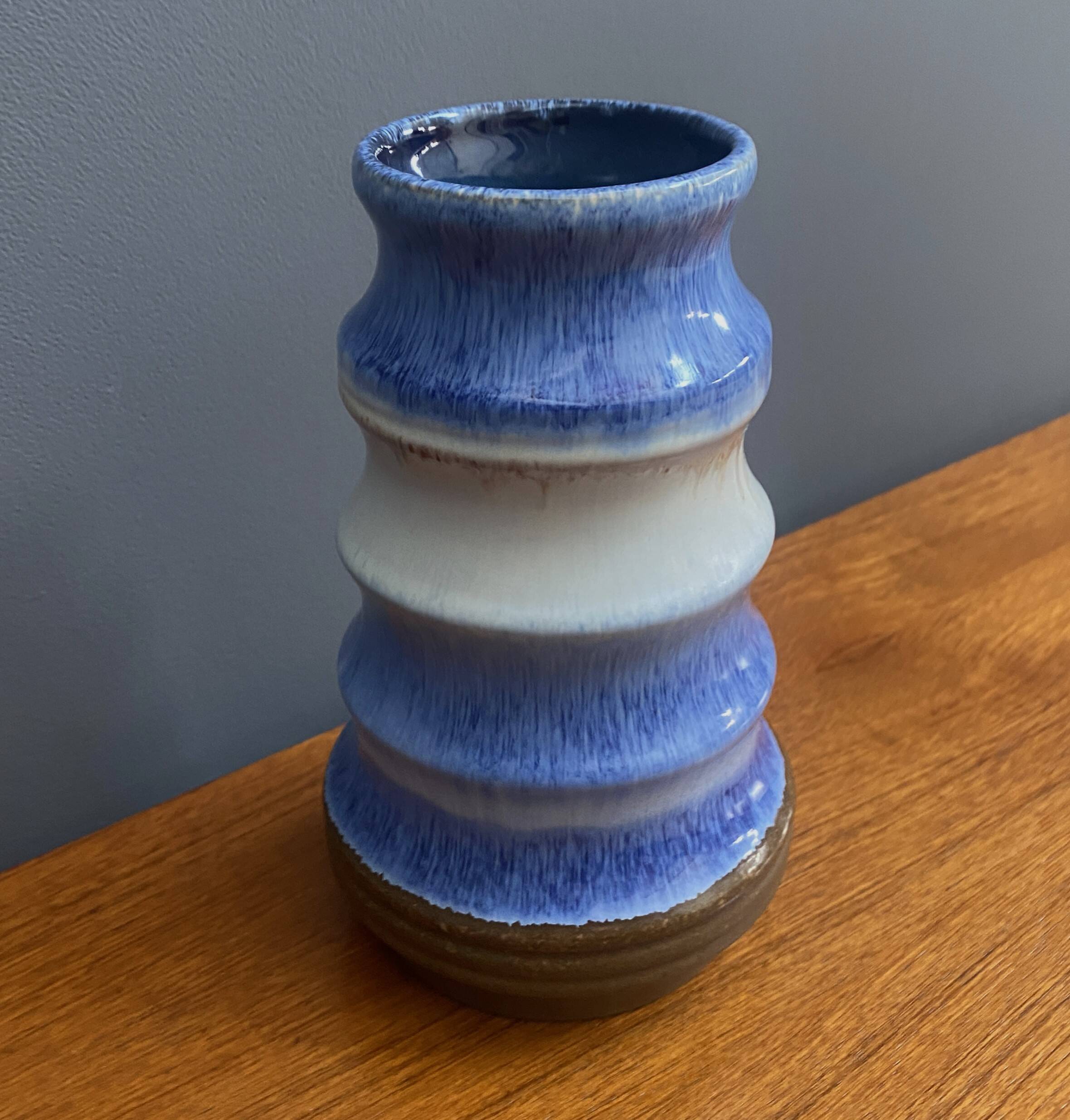 Blue vase by Strehla model 1408 Eastern Germany 1960s