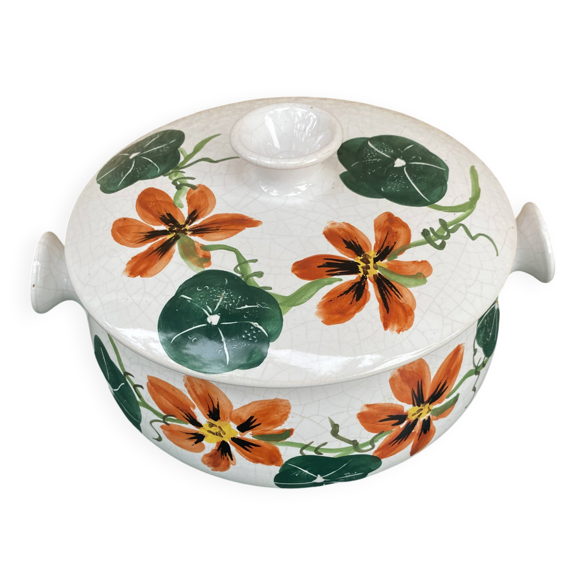Soupière Vintage Vallauris – Grandjean-Jourdan – Décor Capucines