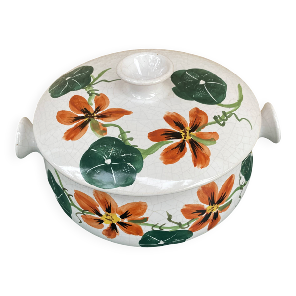 Soupière Vintage Vallauris – Grandjean-Jourdan – Décor Capucines