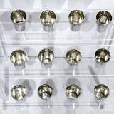 12 silver liqueur glasses