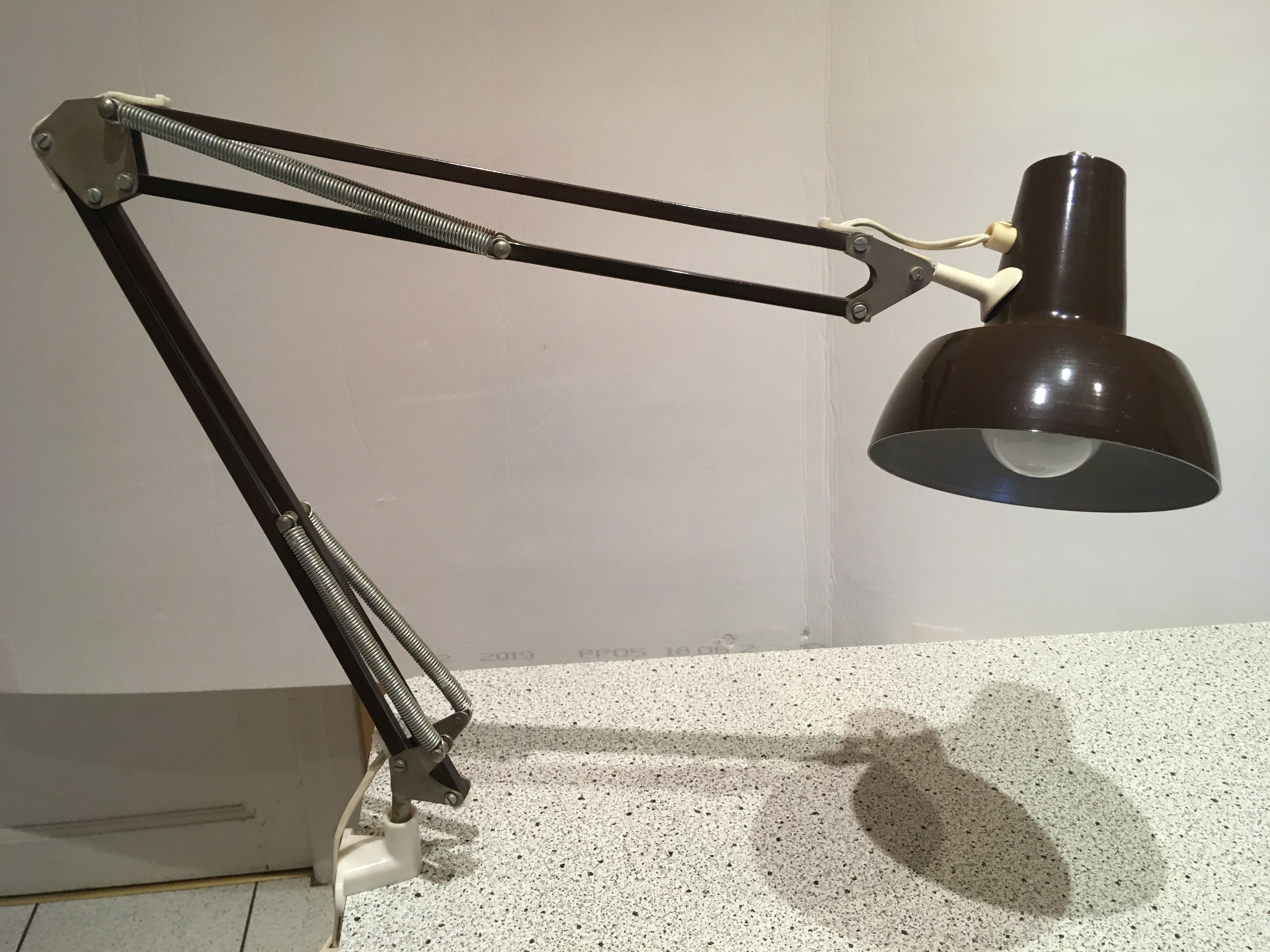 Vintage architect lamp with vice