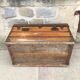 Malle de voyage 1900 cuir et bois