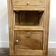 Provincial antique bedside table in walnut, with a red marble top.
