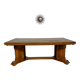 Antique Art Deco walnut and burl wood table, 1930s, France, with extensions