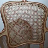 Paire de fauteuils cannés de style louis XV