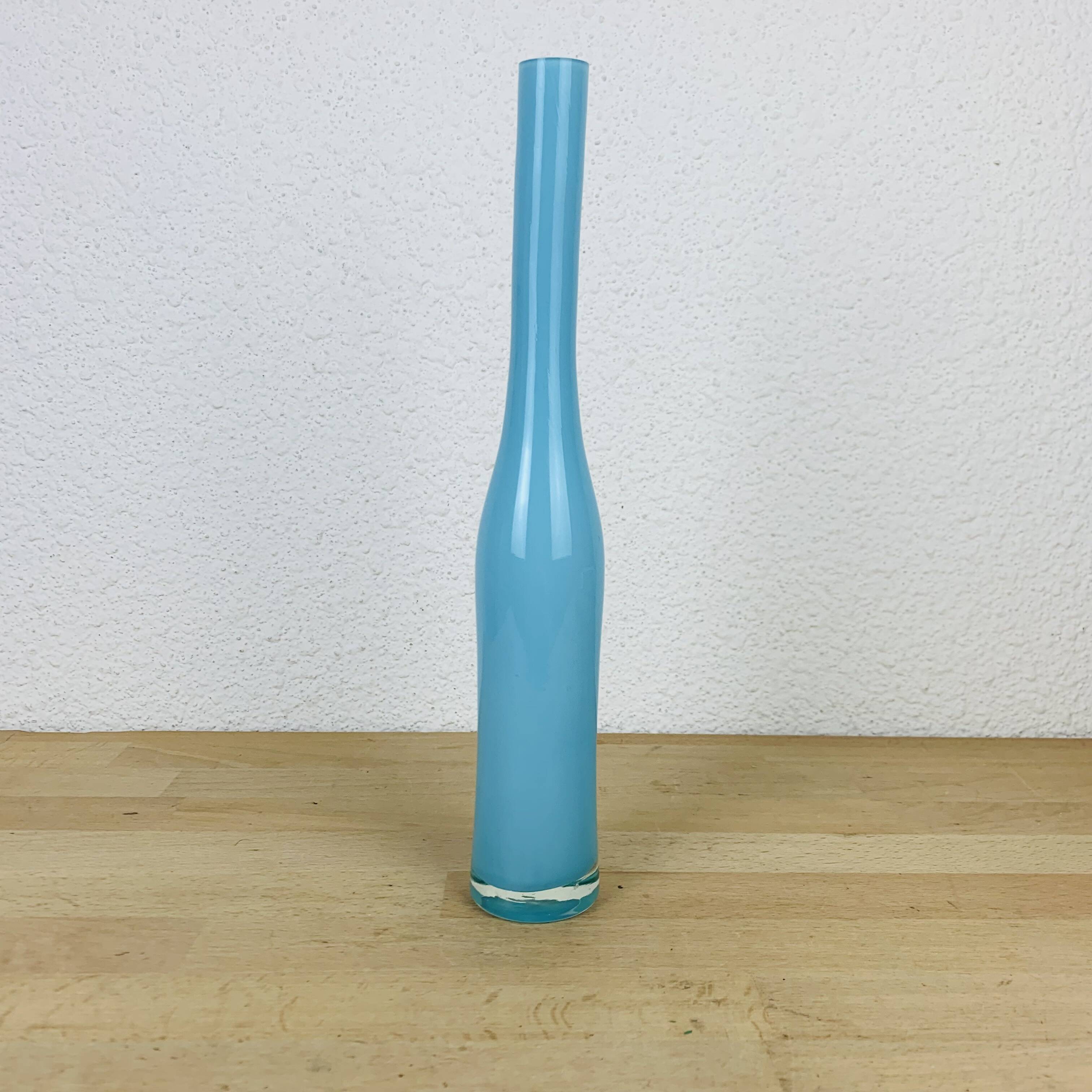 Blue glass vase