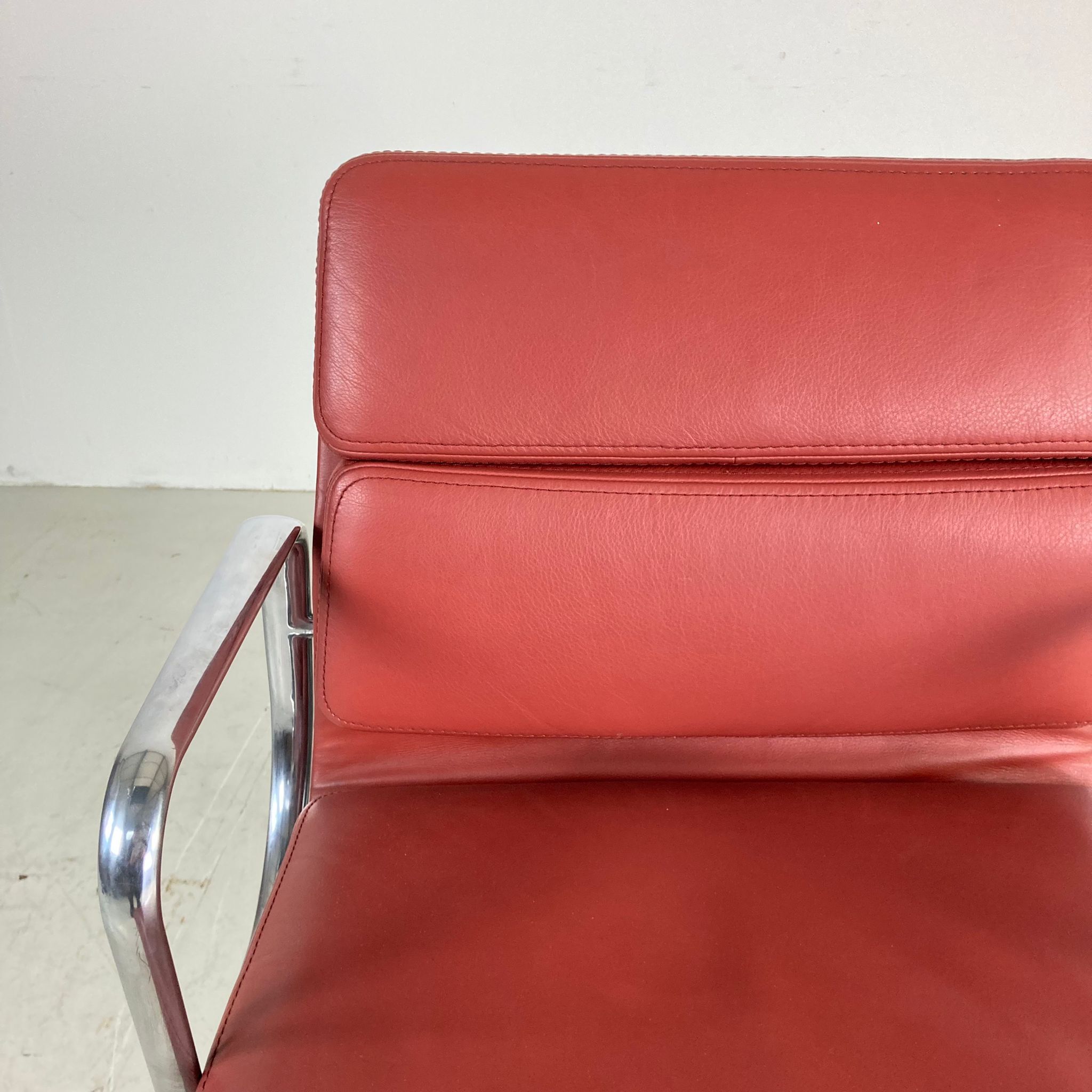 Eames ICF for Herman Miller terracotta leather Soft Pad Group chair