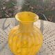 Vase en verre de clichy jaune et blanc, vintage