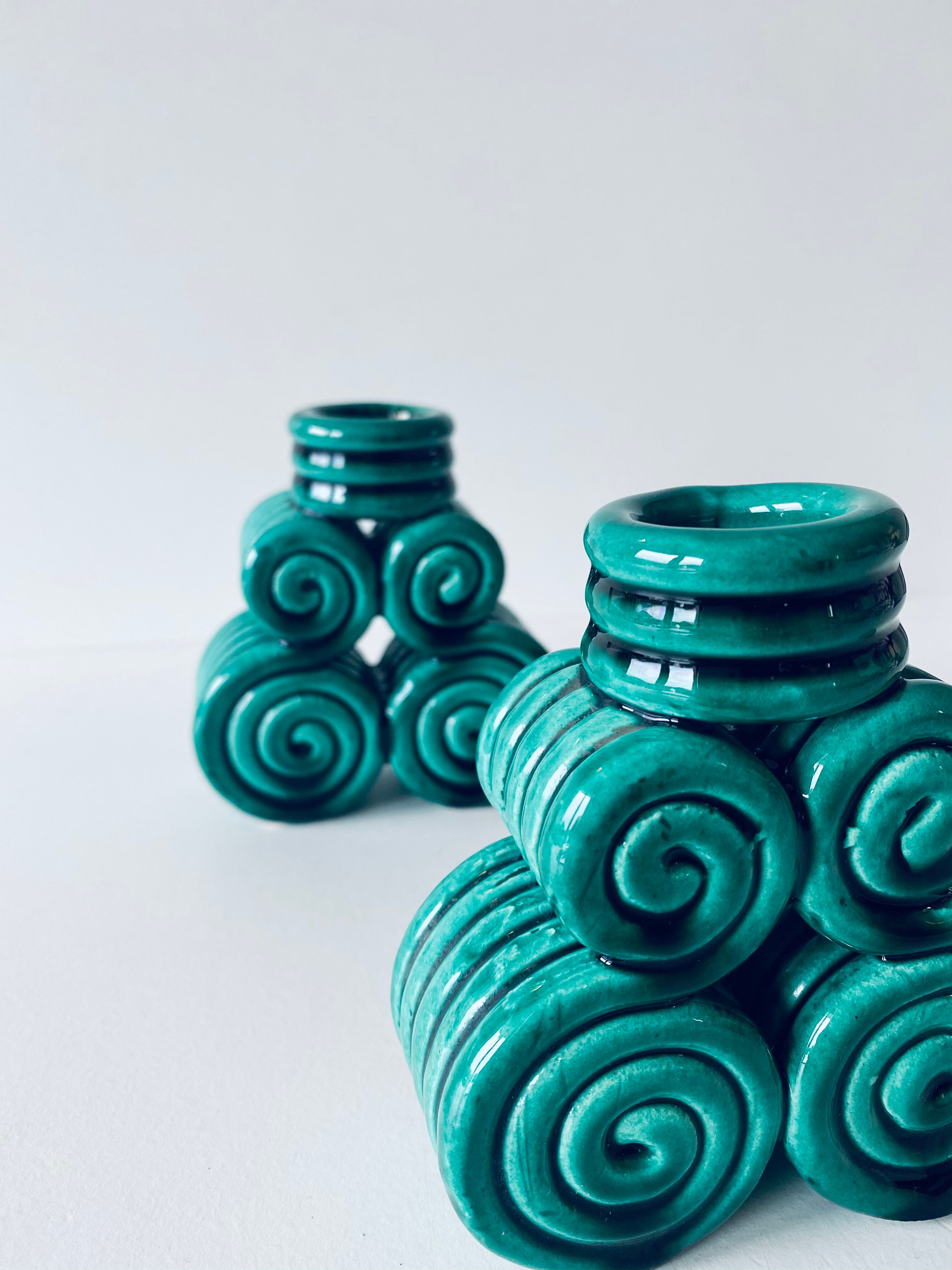 Pair of Vallauris candlesticks