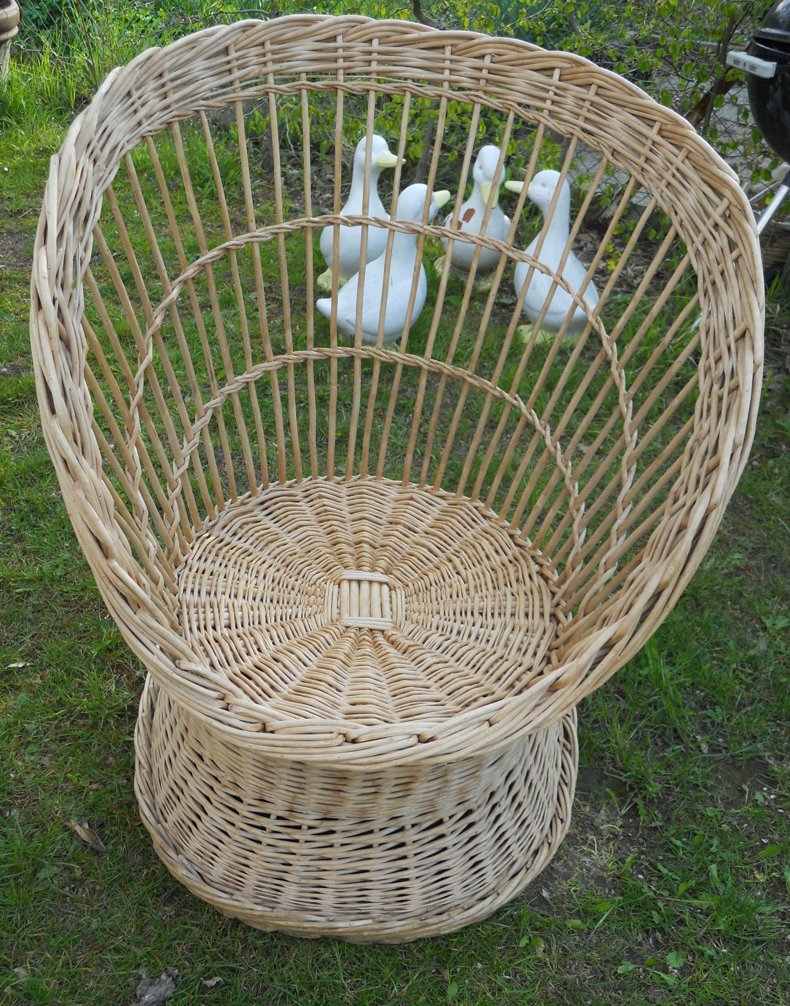 Pair of rattan armchairs