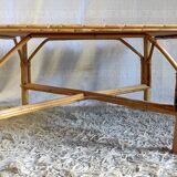 Rattan coffee table, 60s-70s