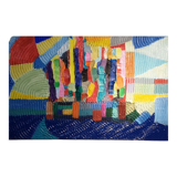 Multicolored abstract oil impressionist painting "isola bella"