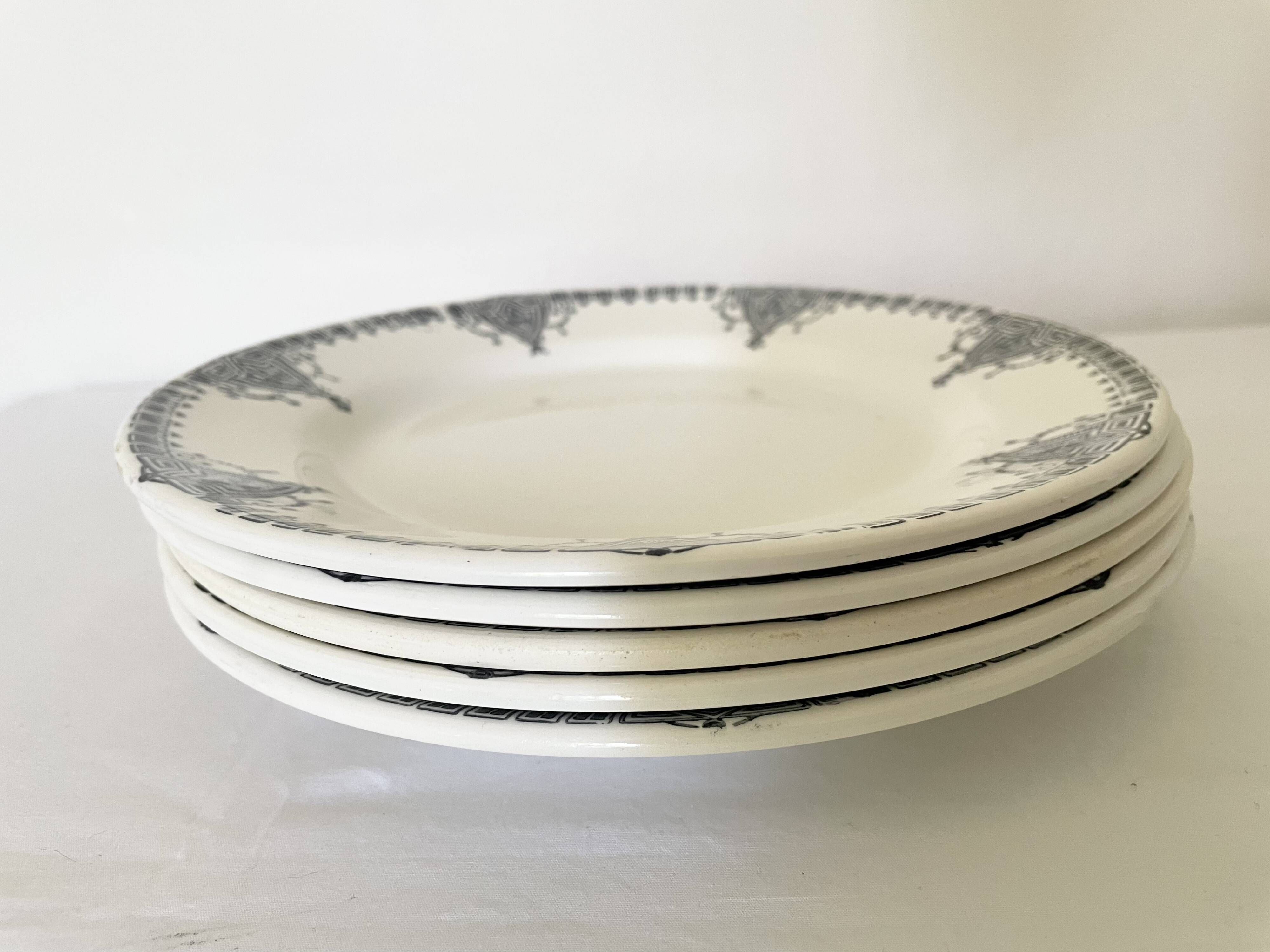 Flat ironstone plates bft 19th century