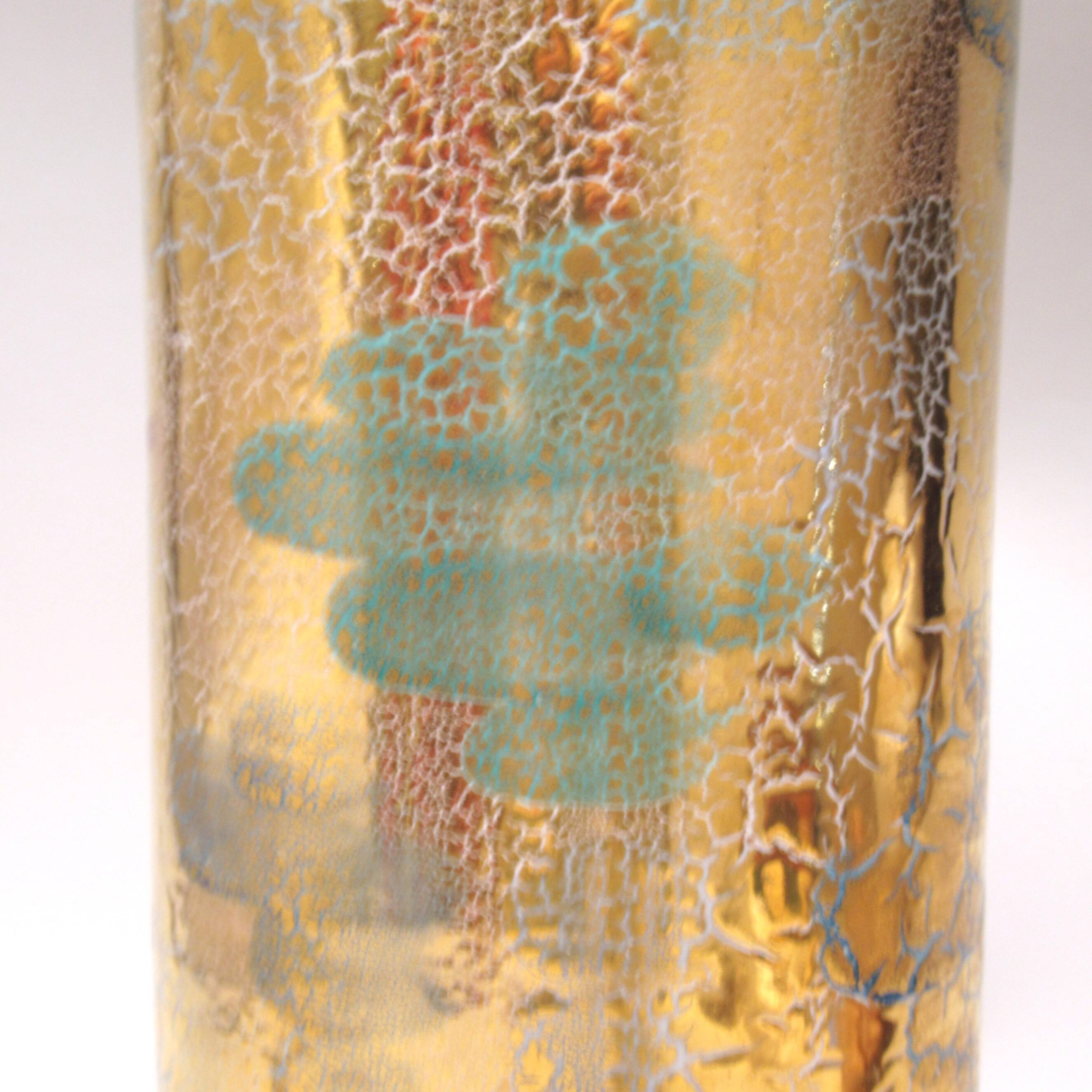 Italian gilded ceramic scroll vase circa 1960