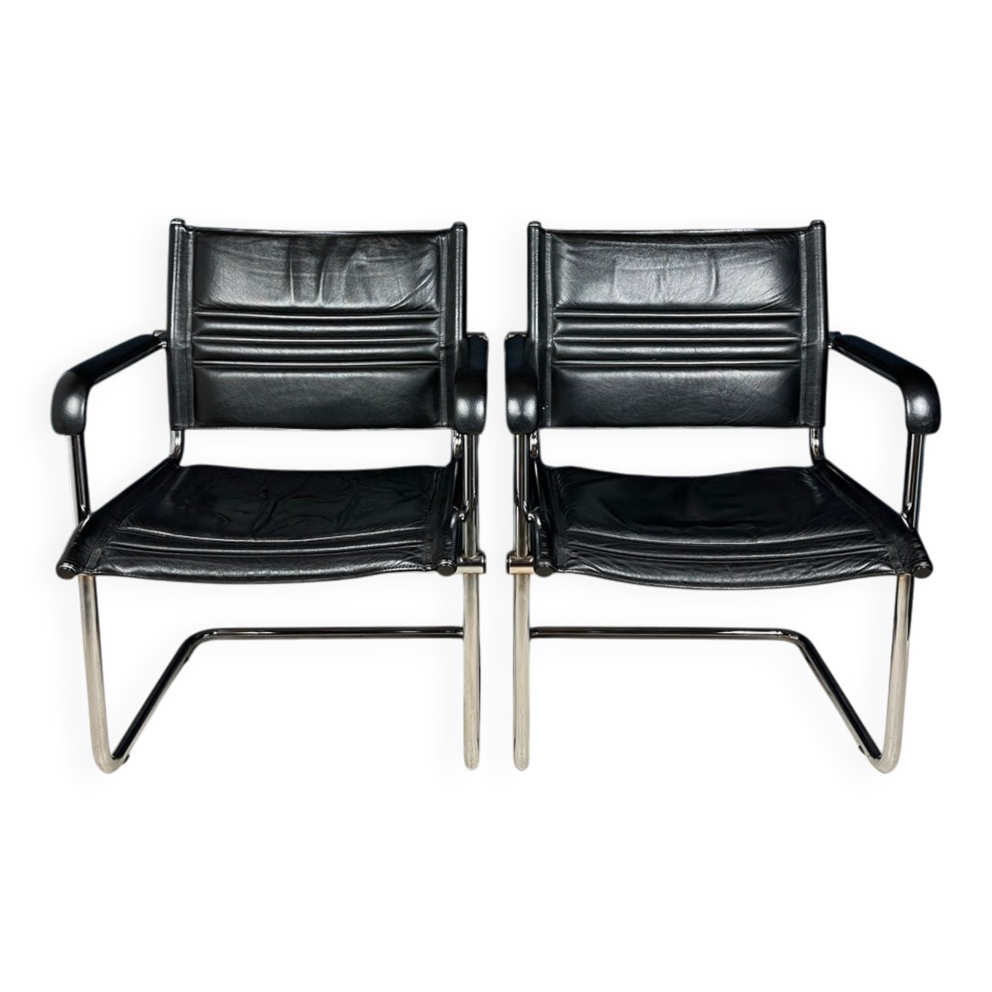 Mid-century Bauhaus style office chair set by Mart Stam for Stol Kamnik, 1980s.