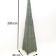 Vintage pyramid floor lamp with green glass beads , italy 1980s
