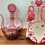Carafe de verre bullé signé, Biot