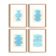 Collection of 4 sky blue abstract paintings signed Eawy.