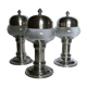 3 whole photophores in silver metal
