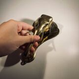 Door knocker / wall paperweight, bronze elephant sculpture