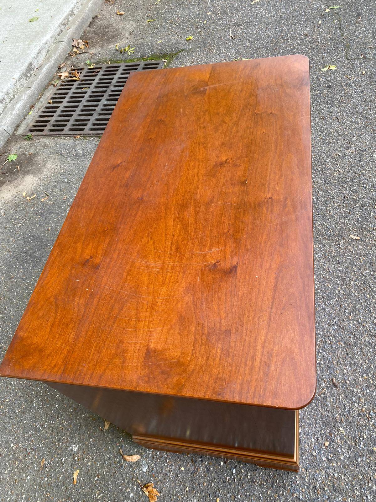 Louis Philippe sideboard in satin cherry wood on casters