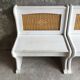 Pair of wooden and wicker chest benches - vintage - 1960