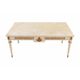 Louis XVI style coffee table in patinated and gilded wood, marble top.