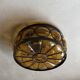 Vintage ceiling lamp amber crackle glass 1970s