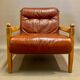 Armchair and its Ottoman leather design 1950.