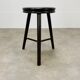 Tabouret tripode industriel métal et bois