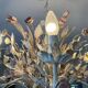 Vintage wrought iron bouquet chandelier from the 50s and 60s