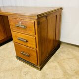 Wooden desk with pedestals