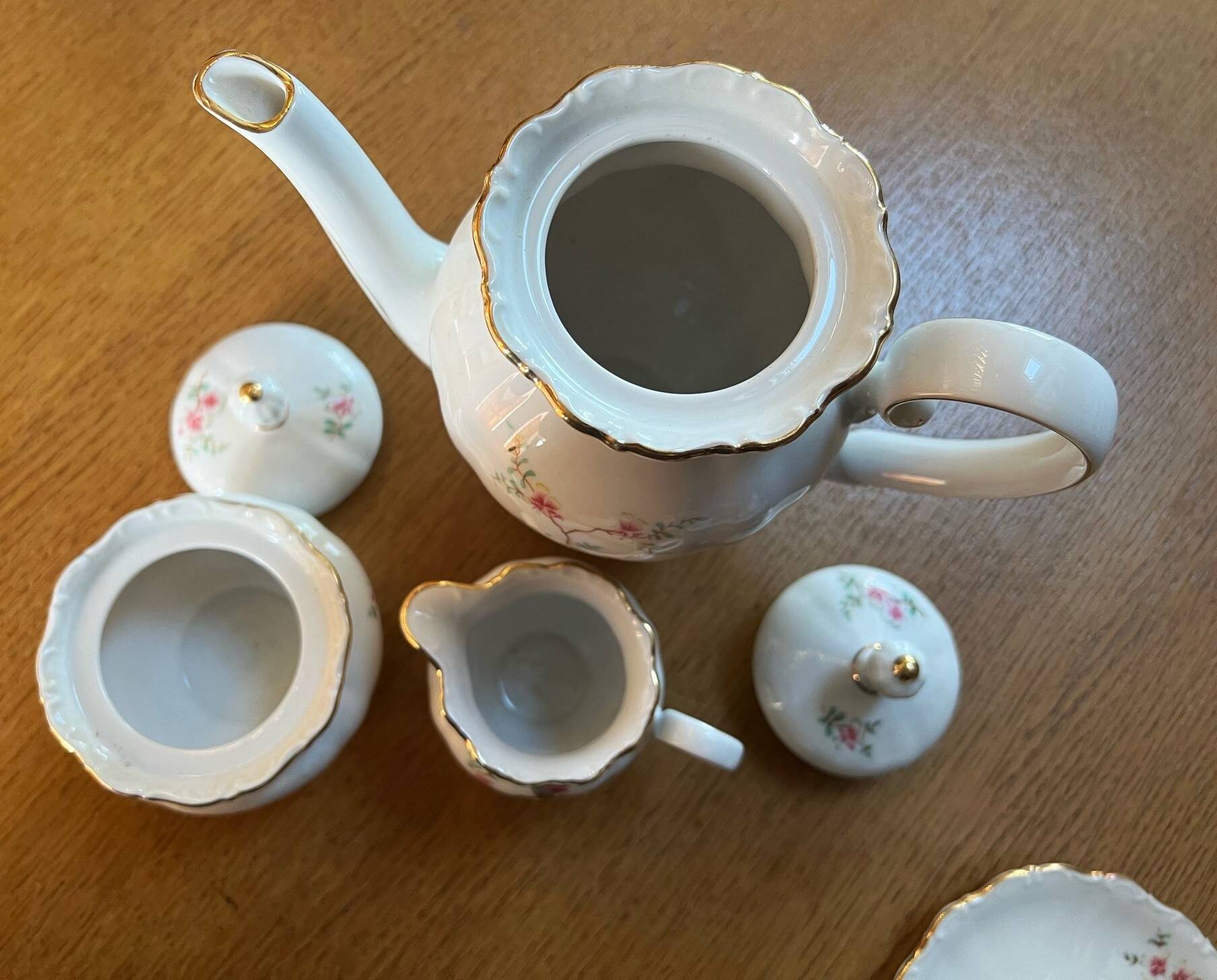 White porcelain coffee service Seltmann Weiden Bavaria paradise bird