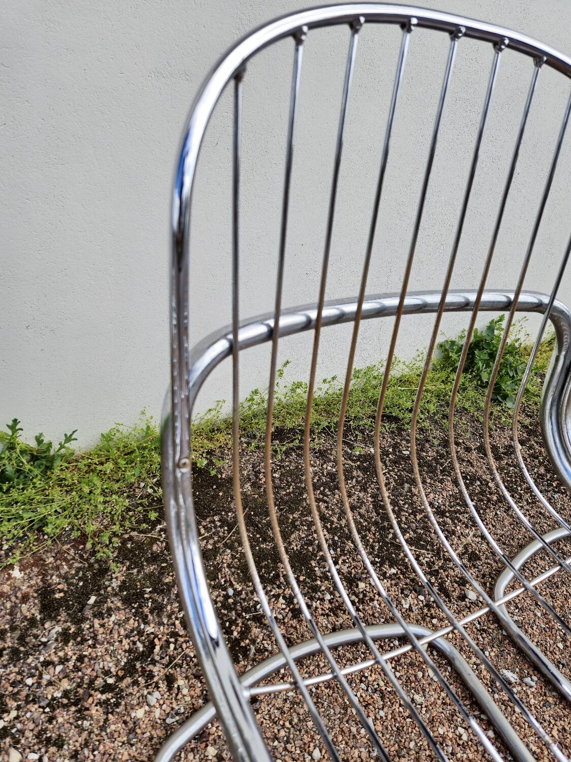Set of 6 chrome metal design chairs from the 1970s.