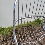 Set of 6 designer chairs in chromed metal from the 1970s