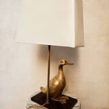 Lamp with brass duck