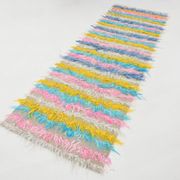 Tapis Kilim rose et bleu 3x10, 94x294 cm