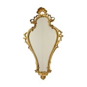 Miroir classique étroit à crête doré à la feuille d'or de style baroque 72 cm
