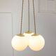 Mid-Century Italian Brass & Opaline Cluster of Lamps