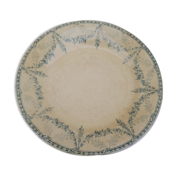 Assiette creuse en faïence de Creil & Montereau service mignon Labrador diam 23 cm