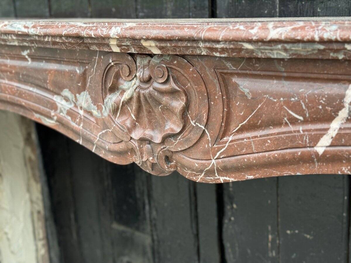 Louis XV Style Fireplace In Rance Marble, Circa 1880