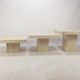 Set of 3 Italian Travertine Coffee Tables, 1980s