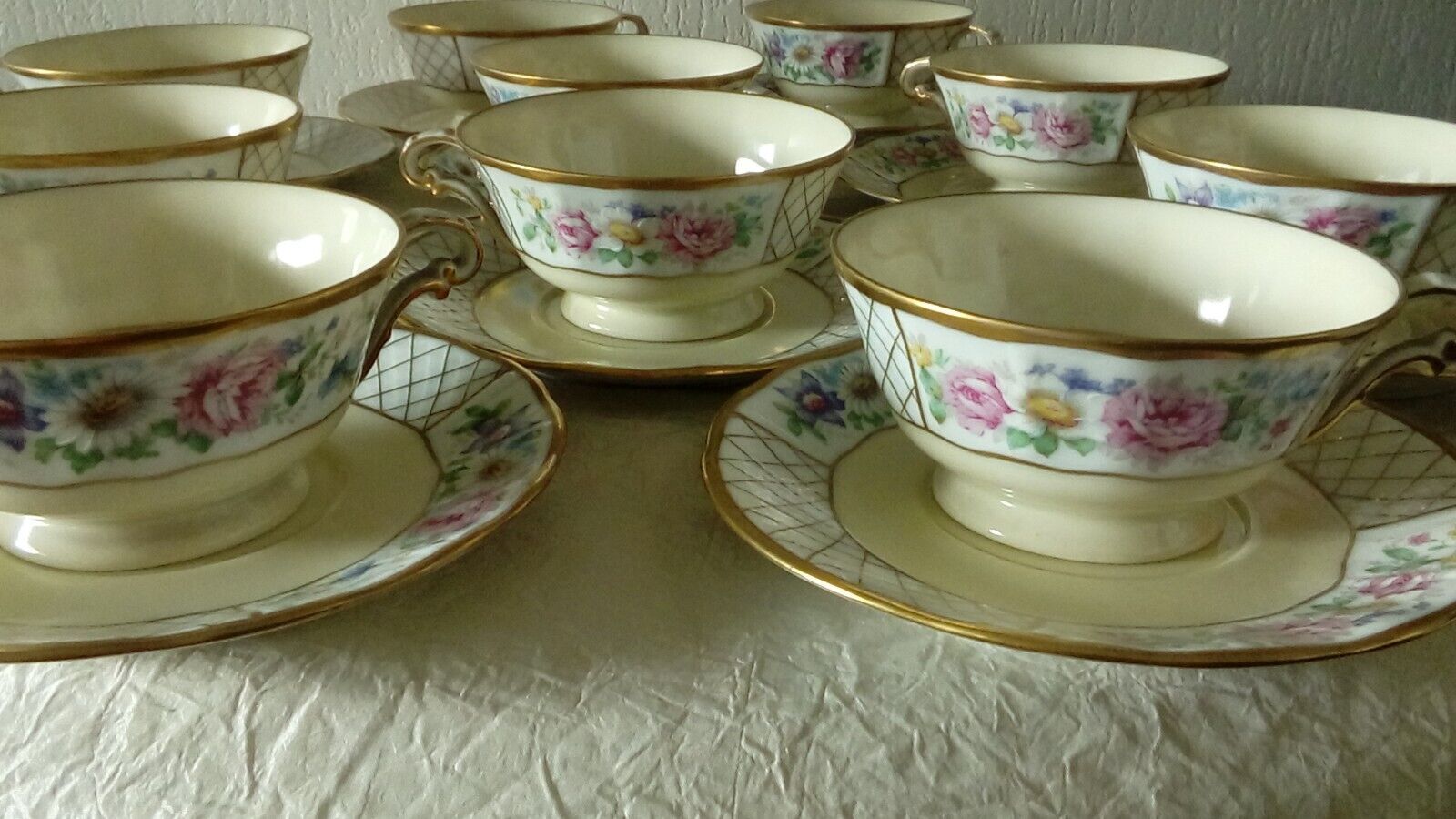 Coffee cup in limoges porcelain bernardaud floral decor